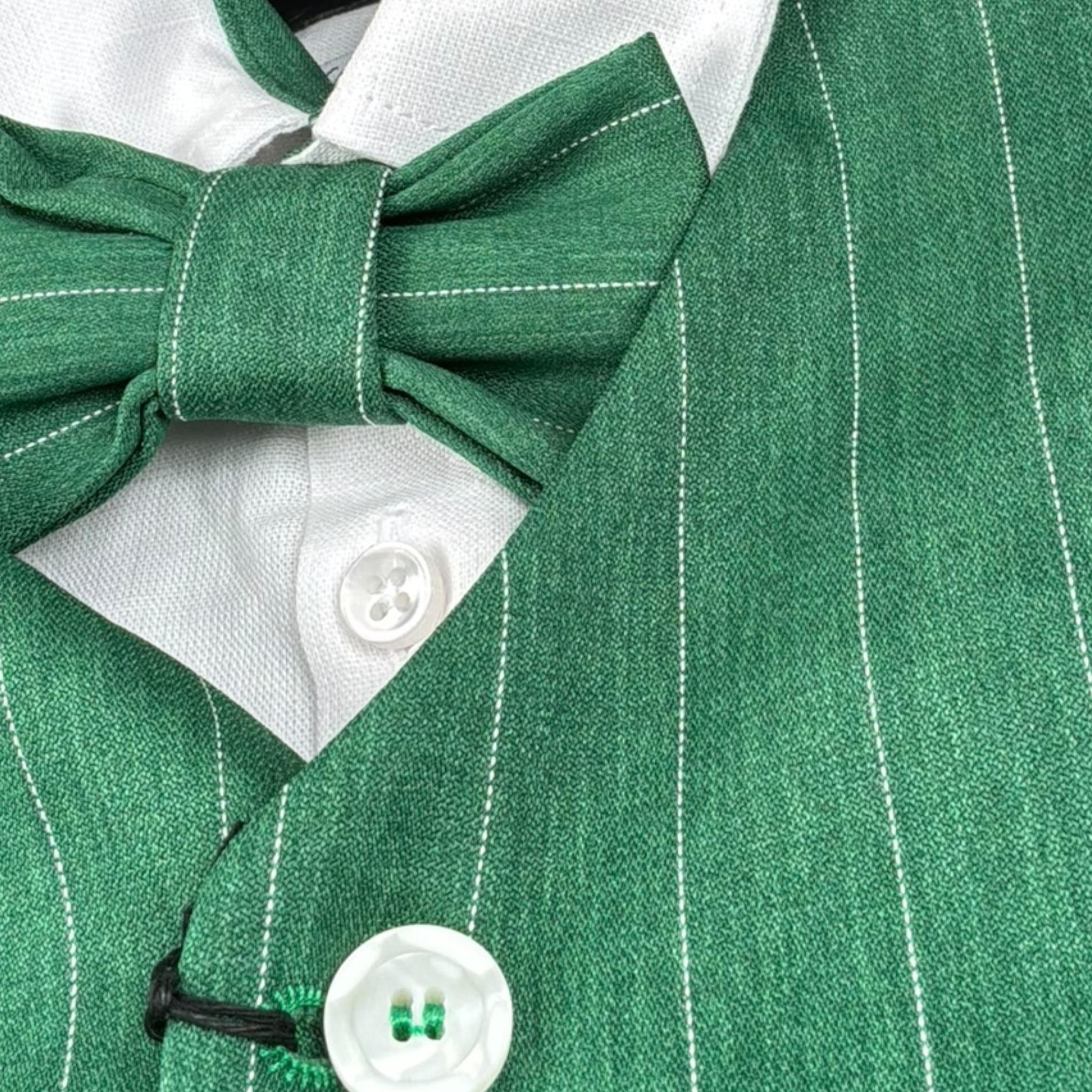Never Too Completo 4 Pezzi Camicia-Bermuda-Gilet-Papillion per Bambino GM2237NJ VERDE NEVER TOO 
