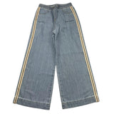 PALM ANGELS jeans tinta unita con elastico in vita modello palazzo Azzurro per Bambina PGYB003S24 AZZURRO PALM ANGELS 