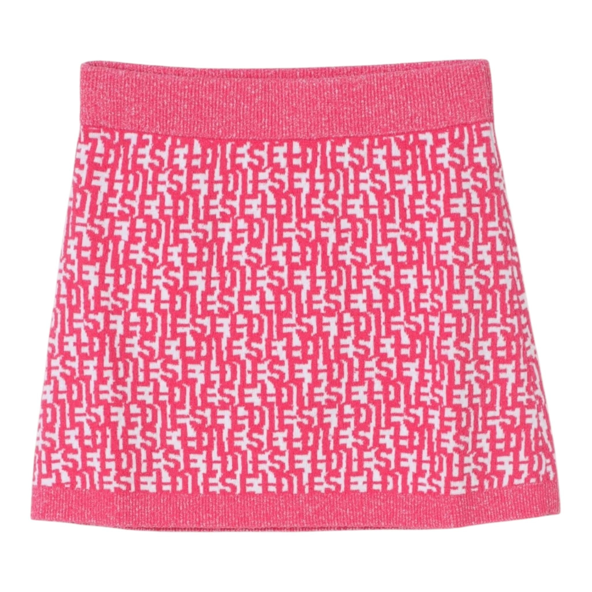 DIESEL gonna tinta unita logata Fuxia per Bambina J02061 FUXIA DIESEL 
