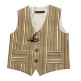Daniele Alessandrini Solid Color Vest With Sand Striped Pattern For Boys