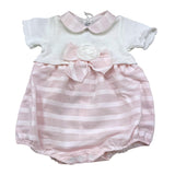 La Sartoria Dei Piccoli Pagliaccetto Bicolore Mezza Manica per Neonata LP313 BIANCO LA SARTORIA DEI PICCOLI 