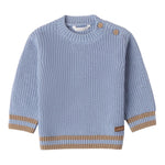 MINI BANDA maglia tinta unita con profili in contrasto Azzurro per Neonato 3A669 AZZURRO MINI BANDA 