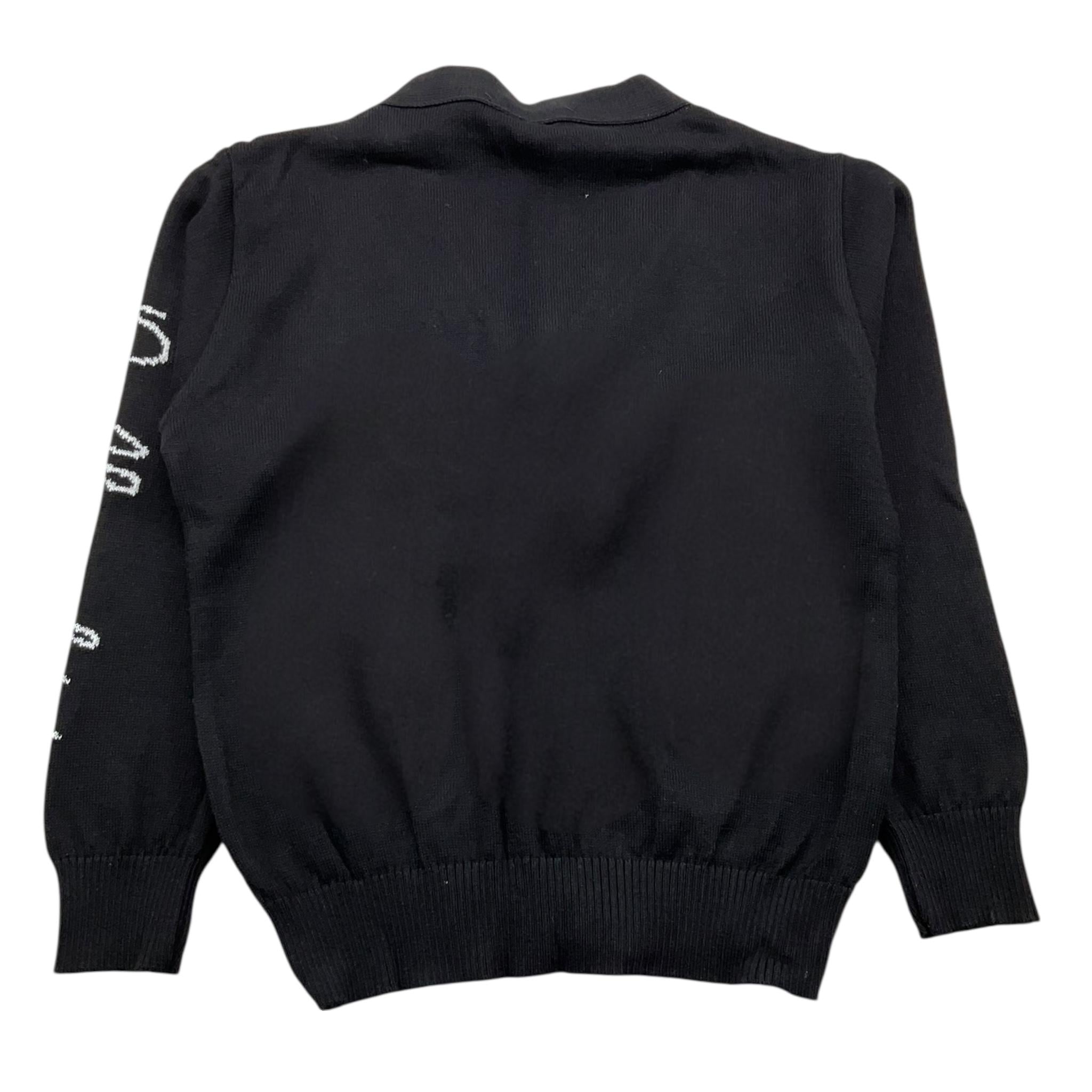 DANIELE ALESSANDRINI cardigan tinta unita con logo alla manica Nero per Bambino 1231W00015X NERO DANIELE ALESSANDRINI 