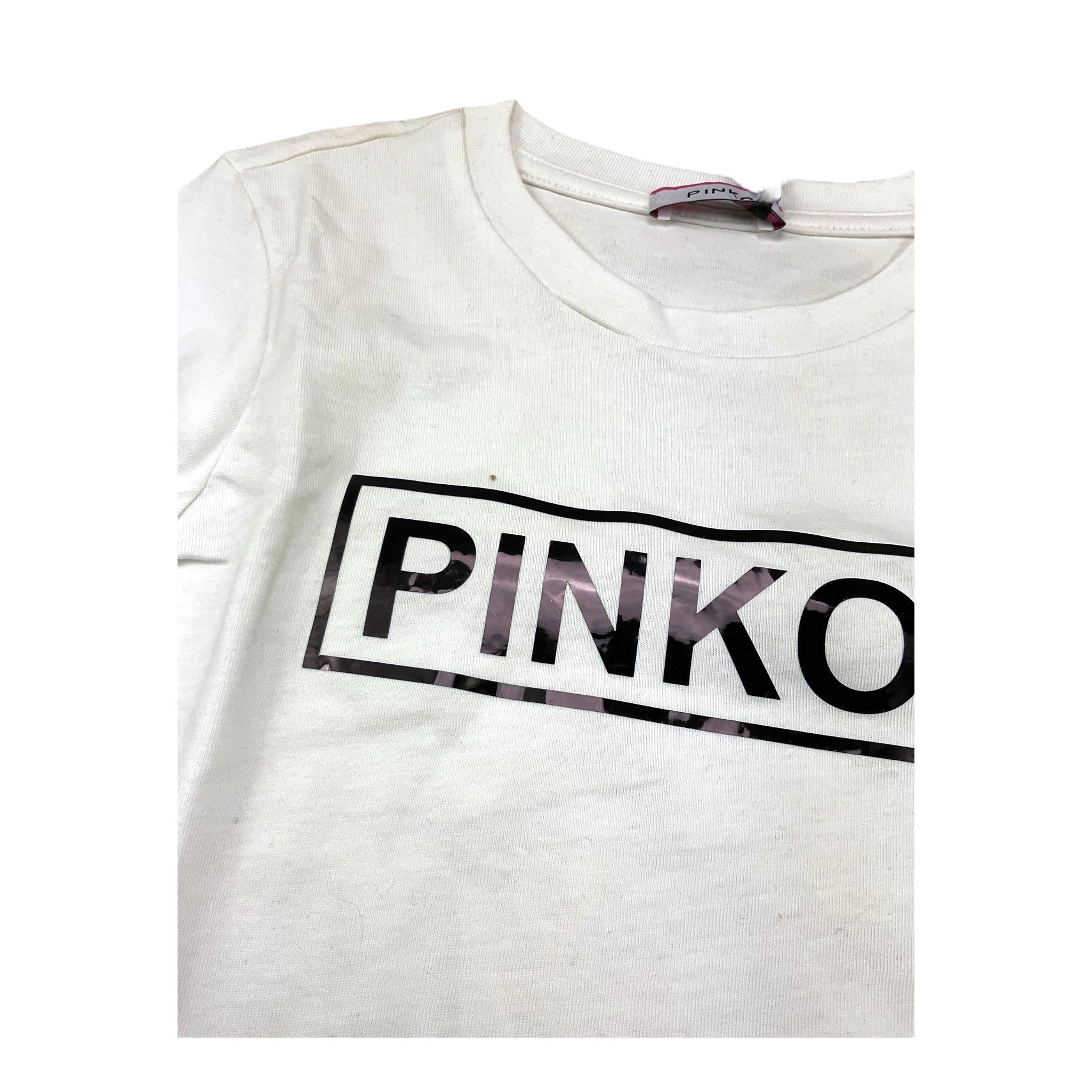 PINKO shirt girocollo tinta unita con logo Bianco per Bambina 028923 BIANCO PINKO 