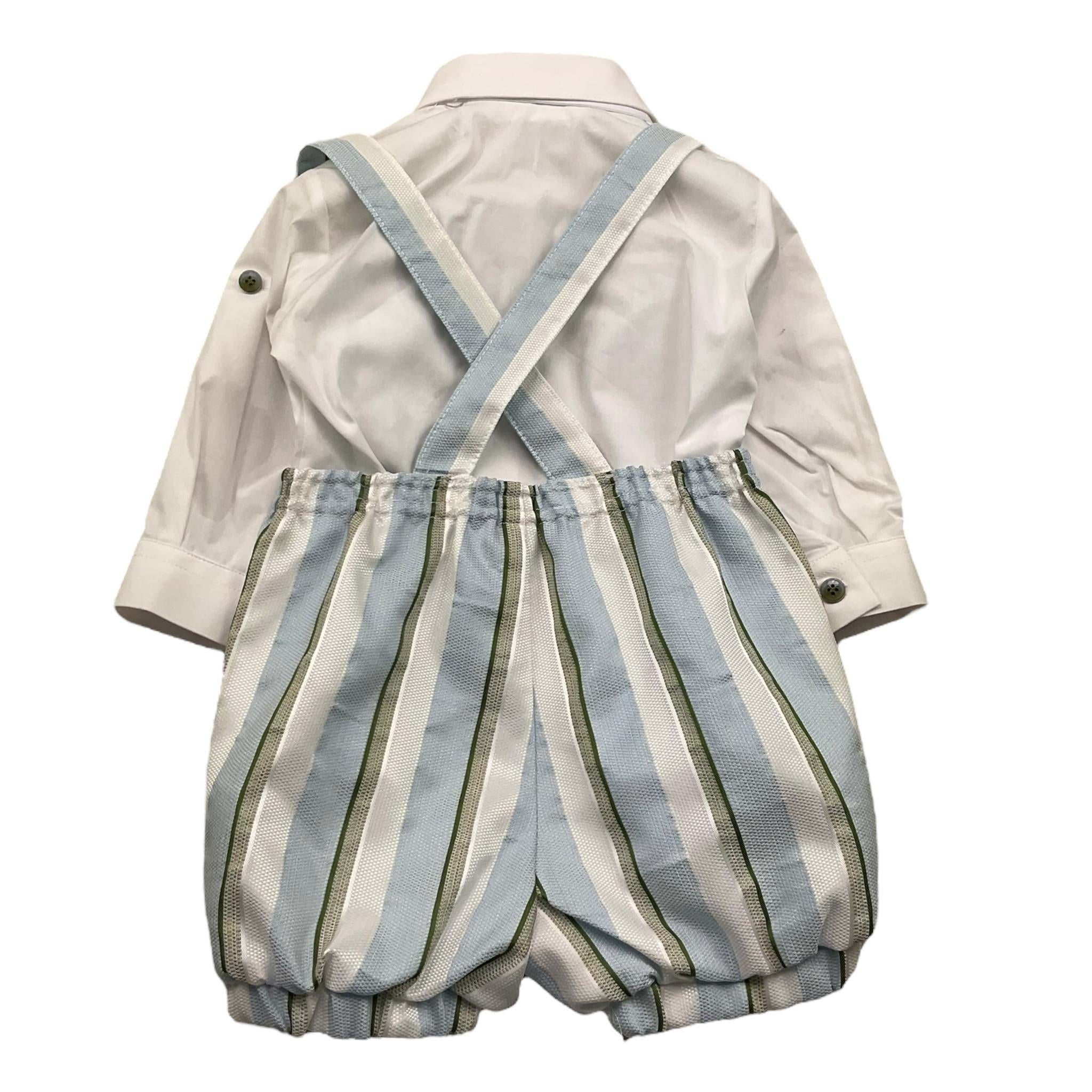 Colori Chiari Completo 3 Pezzi Camicia-Salopette-Papillon per Neonato MN308100 BIANCO COLORI CHIARI 