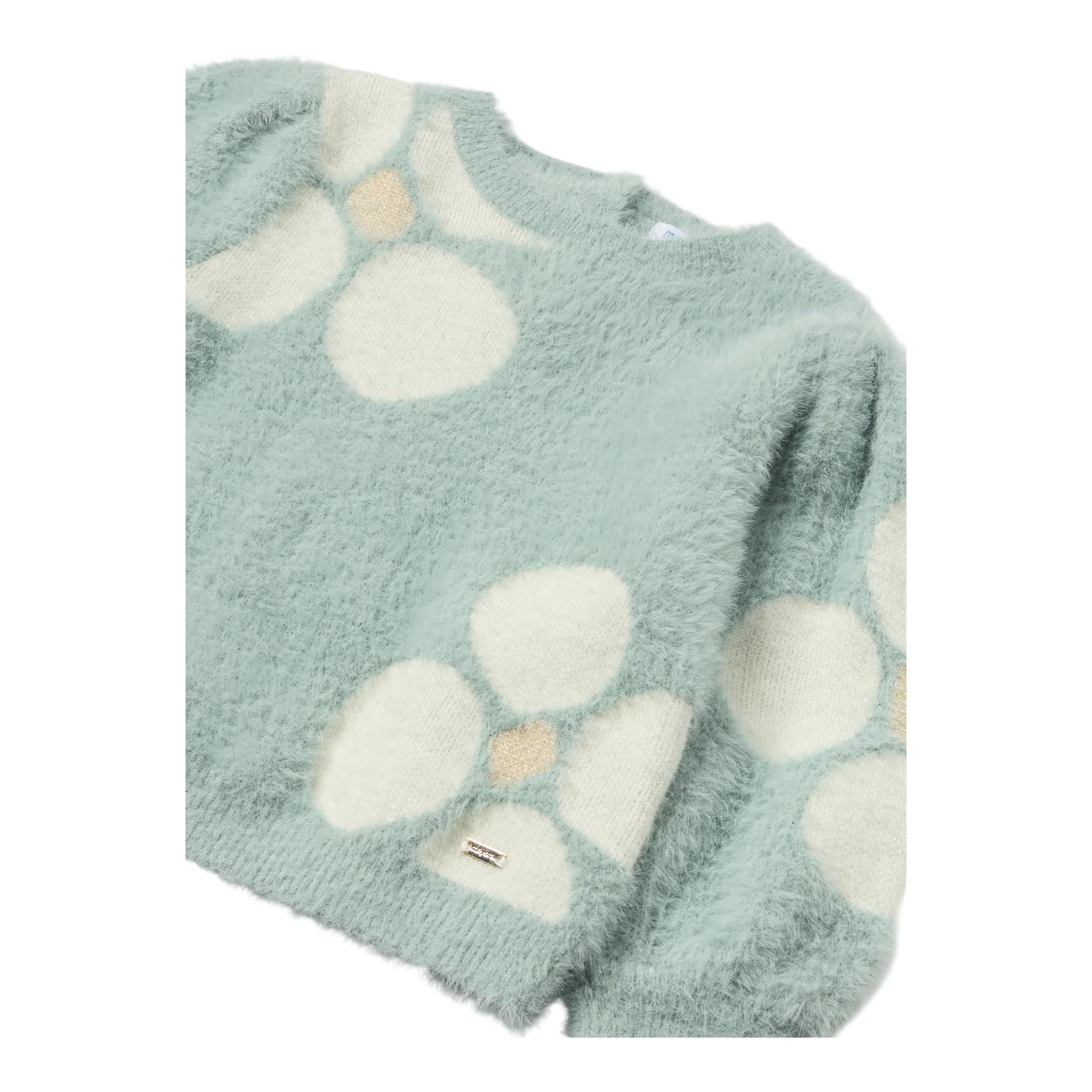MAYORAL maglia girocollo tinta unita ricami fiori Verde acqua per Bambina 2321X VERDE ACQUA MAYORAL 