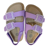 Genuins Two-Tone Slipper With Velcro And Lilac Buckle For Newborn