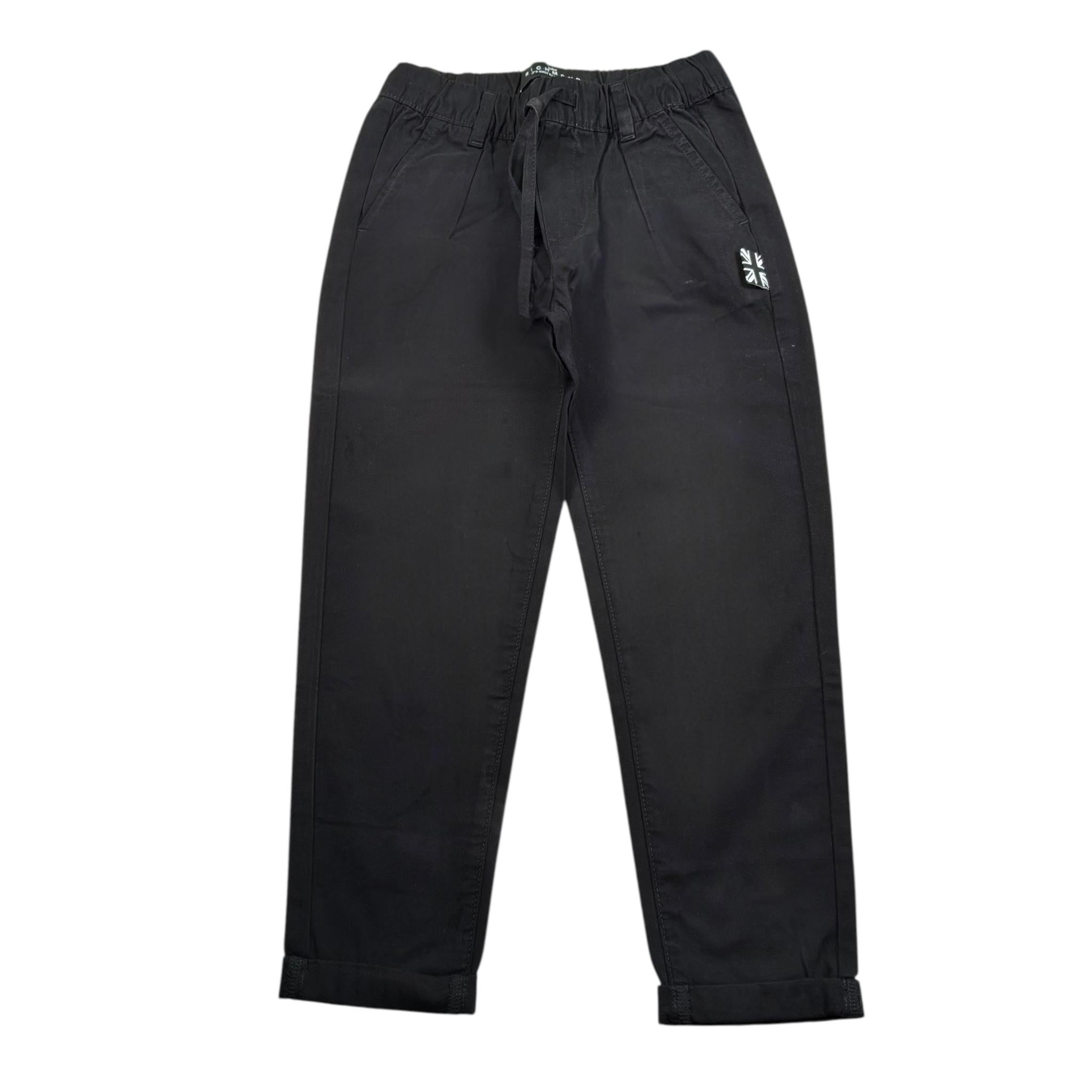 John Richmond Pantalone Tinta Unita con Elastico In Vita E Logo per Bambino RBP24034PA NERO JOHN RICHMOND 