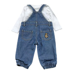 MOSCHINO completo bicolore 2pz shirt-salopette Bianco/azzurro per Neonata MUK059 BIANCO/AZZURRO MOSCHINO 