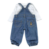 MOSCHINO completo bicolore 2pz shirt-salopette Bianco/azzurro per Neonata MUK059 BIANCO/AZZURRO MOSCHINO 
