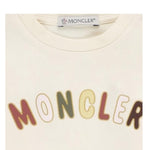 MONCLER shirt tinta unita girocollo con stampa Panna per Neonata 8D00005 PANNA MONCLER 
