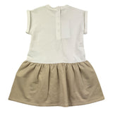Chicco Half Sleeve Dress With Contrast Skirt White/Beige For Newborn