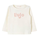 LIU JO shirt girocollo tinta unita con stampa Panna per Bambina KF4090 PANNA LIU JO 