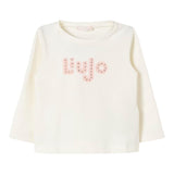 LIU JO shirt girocollo tinta unita con stampa Panna per Bambina KF4090 PANNA LIU JO 