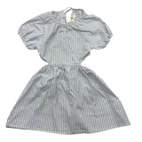 Zhoe &amp; Tobiah Solid Color Half Sleeve Dress With White Stripe Pattern For Baby Girl