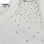 Pepe Feamo T-Shirt Tinta Unita con Applicazioni per Bambina PG503155 BIANCO PEPE JEANS 