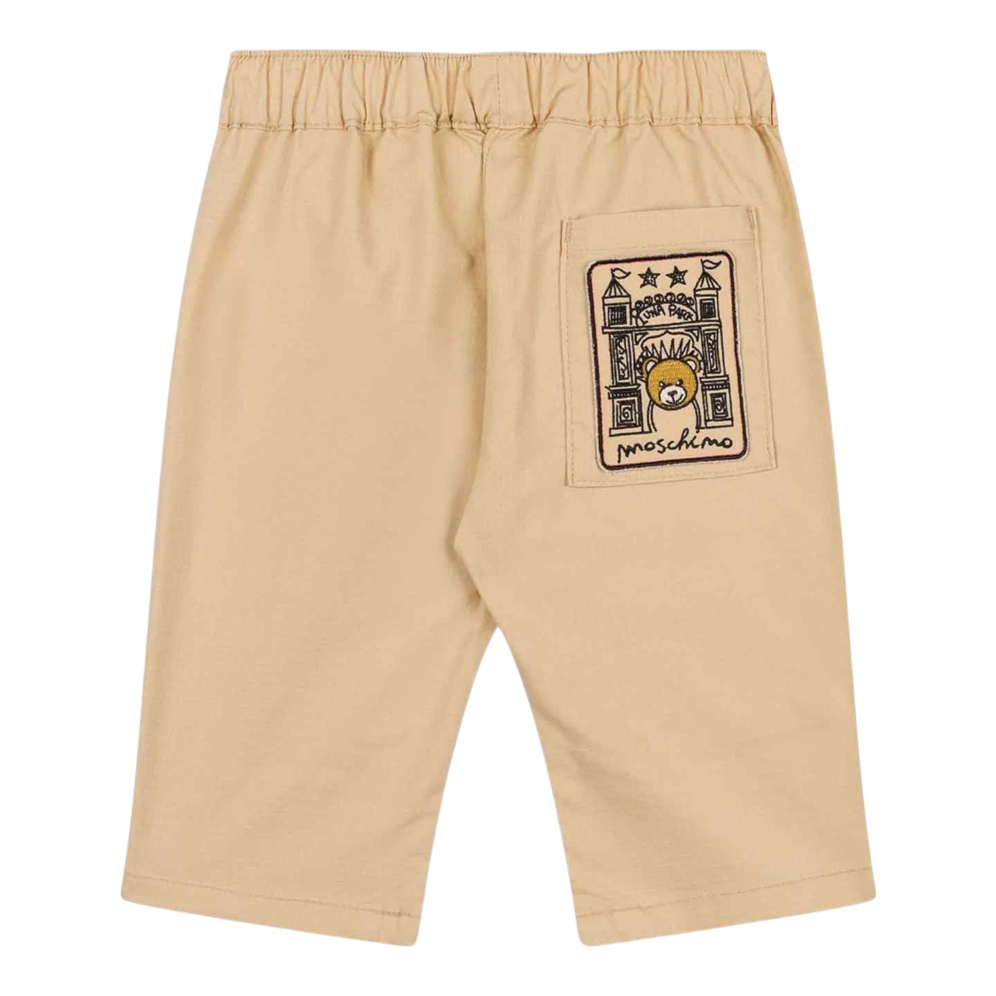 Moschino Pantalone Tinta Unita con Elastico In Vita per Neonato MUP05D BEIGE MOSCHINO 