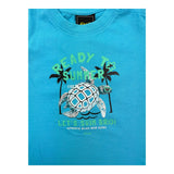 F**K Baby Boy's Solid Color Crew Neck Printed T-Shirt Light Blue
