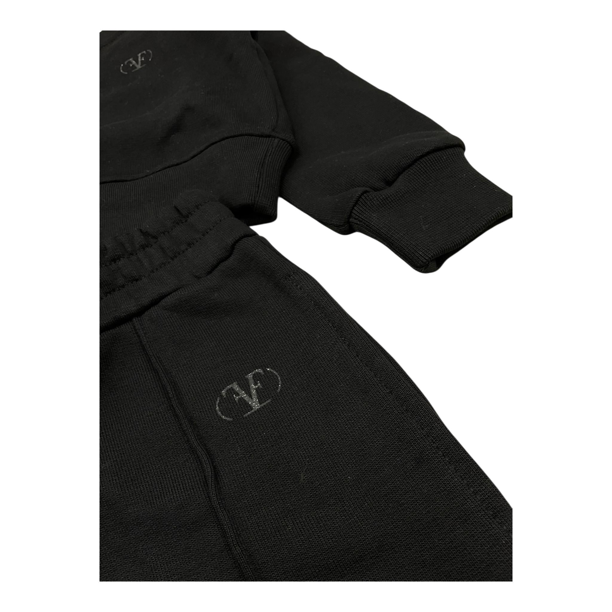 FUN & FUN completo 2pz felpa-pantalone tinta unita Nero per Neonata FBCM00006N NERO FUN & FUN 