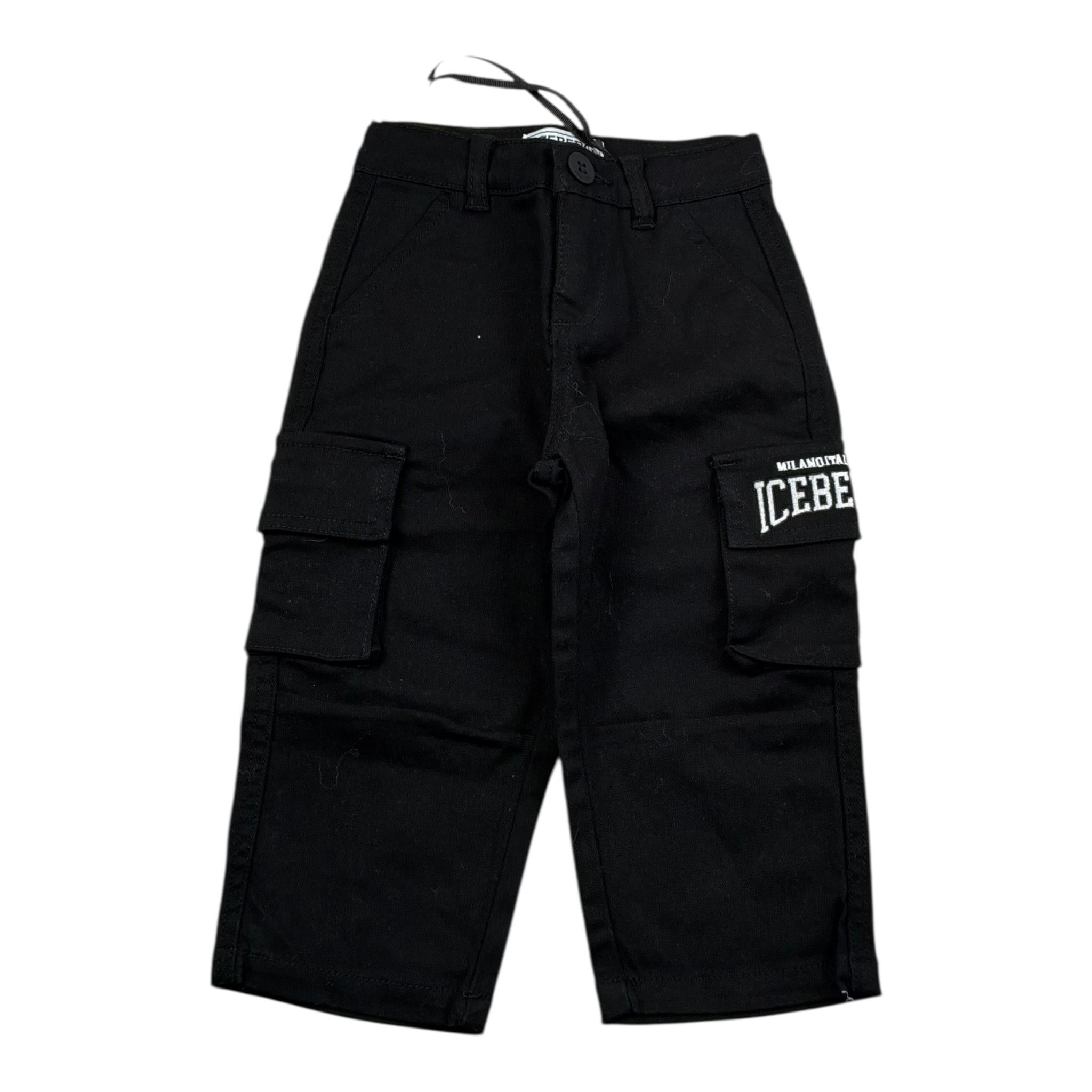 Iceberg Pantalone Tinta Unita con Girovita Regolabile per Neonato PTICE5314B NERO ICEBERG 