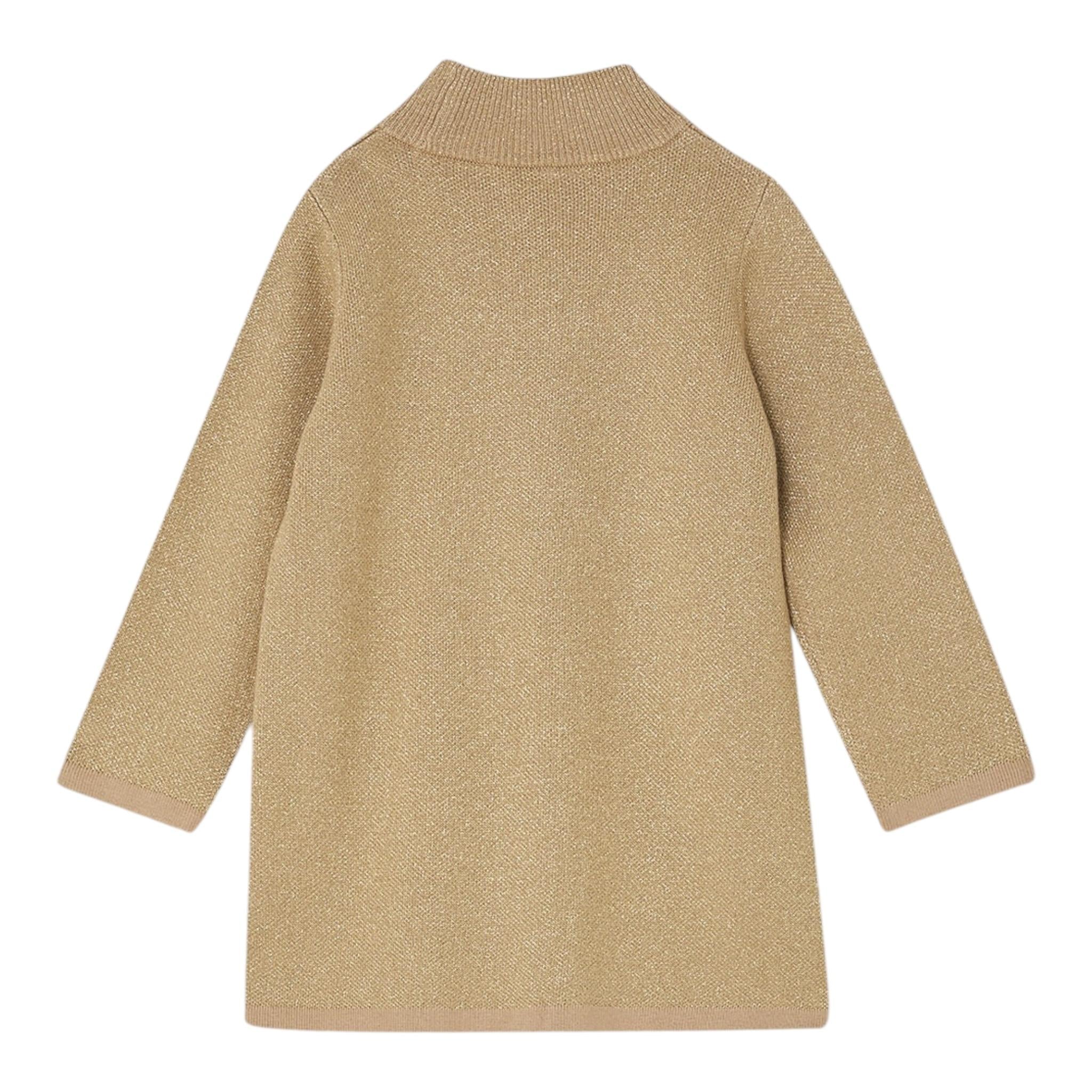 LIU JO abito in maglia collo alto tinta unita con stampa Oro per Neonata KF4071N ORO LIU JO 