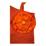 Mariuccia Orange Ribbed Solid Color Top for Girls
