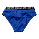 Bikkembergs Swimsuit Solid Color With Elastic Waistband With Logo Blue For Boys