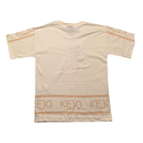 Kejo Solid Color Crew Neck T-Shirt With Contrast Print Pink For Boys