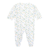 Carre'Ment Beau Long Sleeve Onesie Solid Color With Contrast Prints White For Newborn