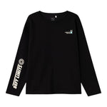 NAME.IT shirt girocollo tinta unia con stampa in contrasto Nero per Bambino 13234047 NERO NAME.IT 