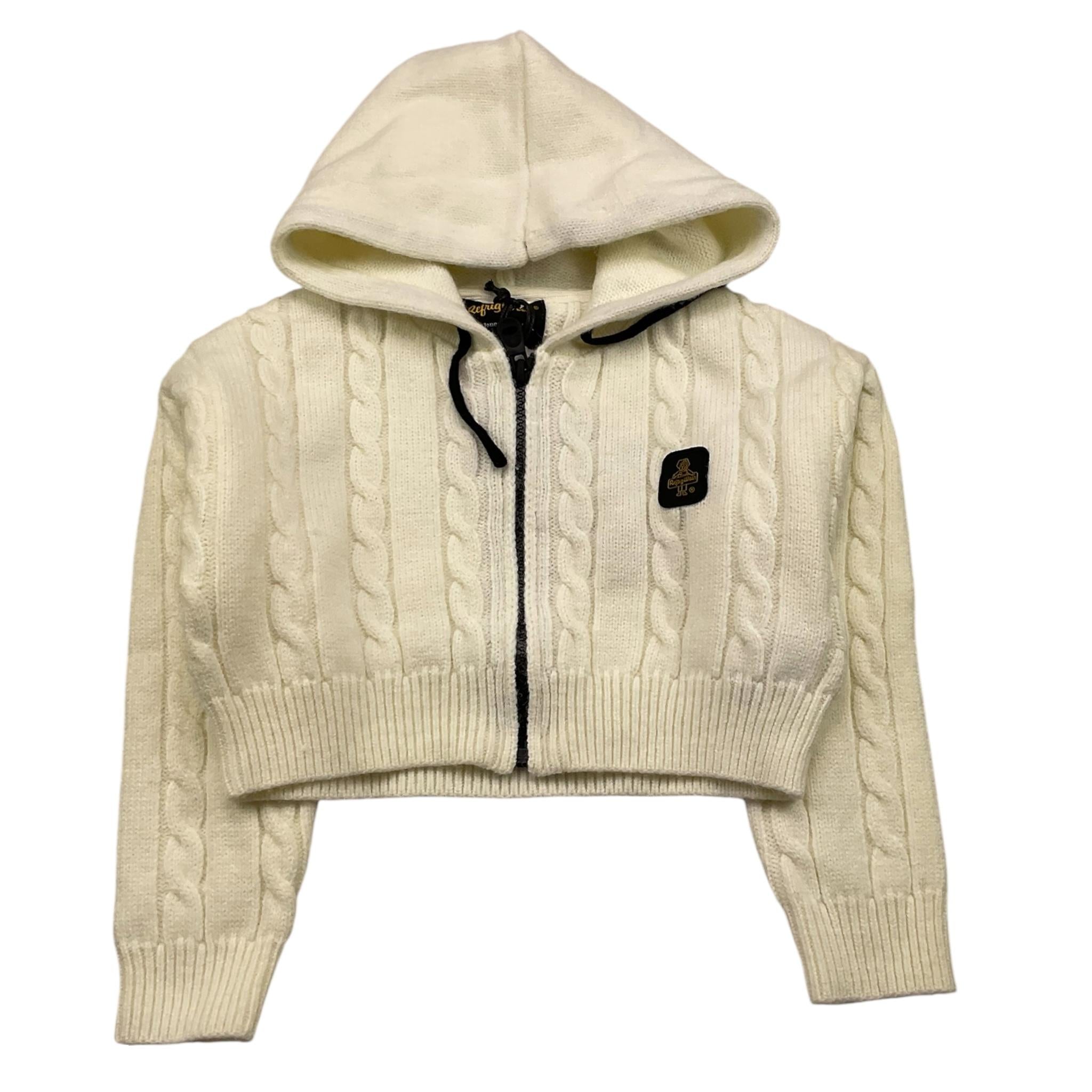 REFRIGIWEAR felpa in maglia tinta unita con zip e cappuccio Panna per Bambina RWG952 PANNA REFRIGIWEAR 