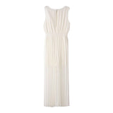I Do Solid White Sleeveless One Piece Jumpsuit For Girls