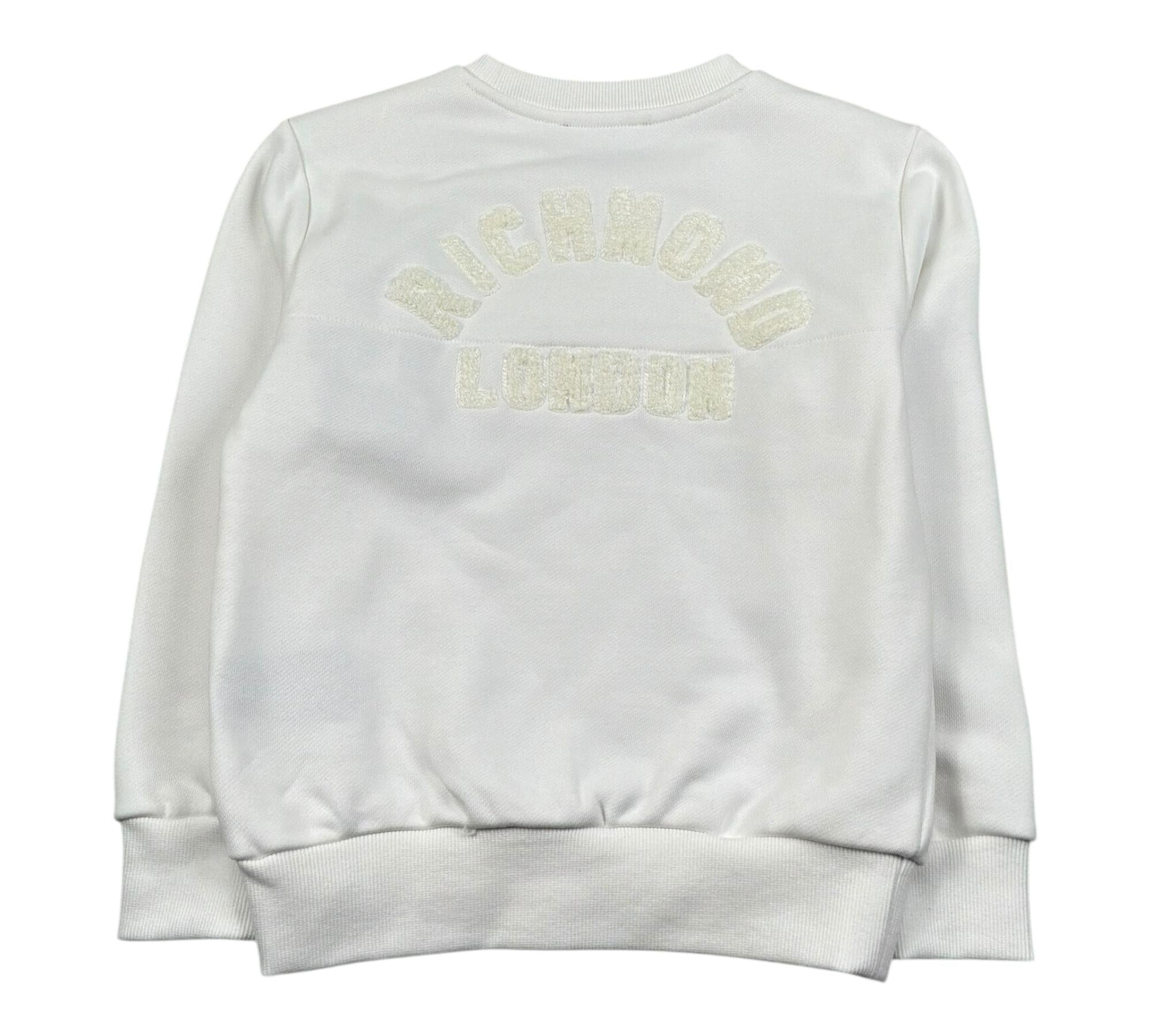 John Richmond Felpa Girocollo Tinta Unita con Logo per Bambino RBP26189FE BIANCO JOHN RICHMOND 