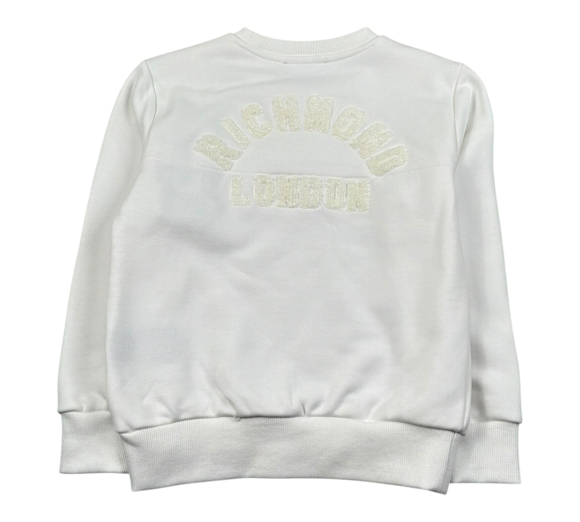 John Richmond Felpa Girocollo Tinta Unita con Logo per Bambino RBP26189FE BIANCO JOHN RICHMOND 