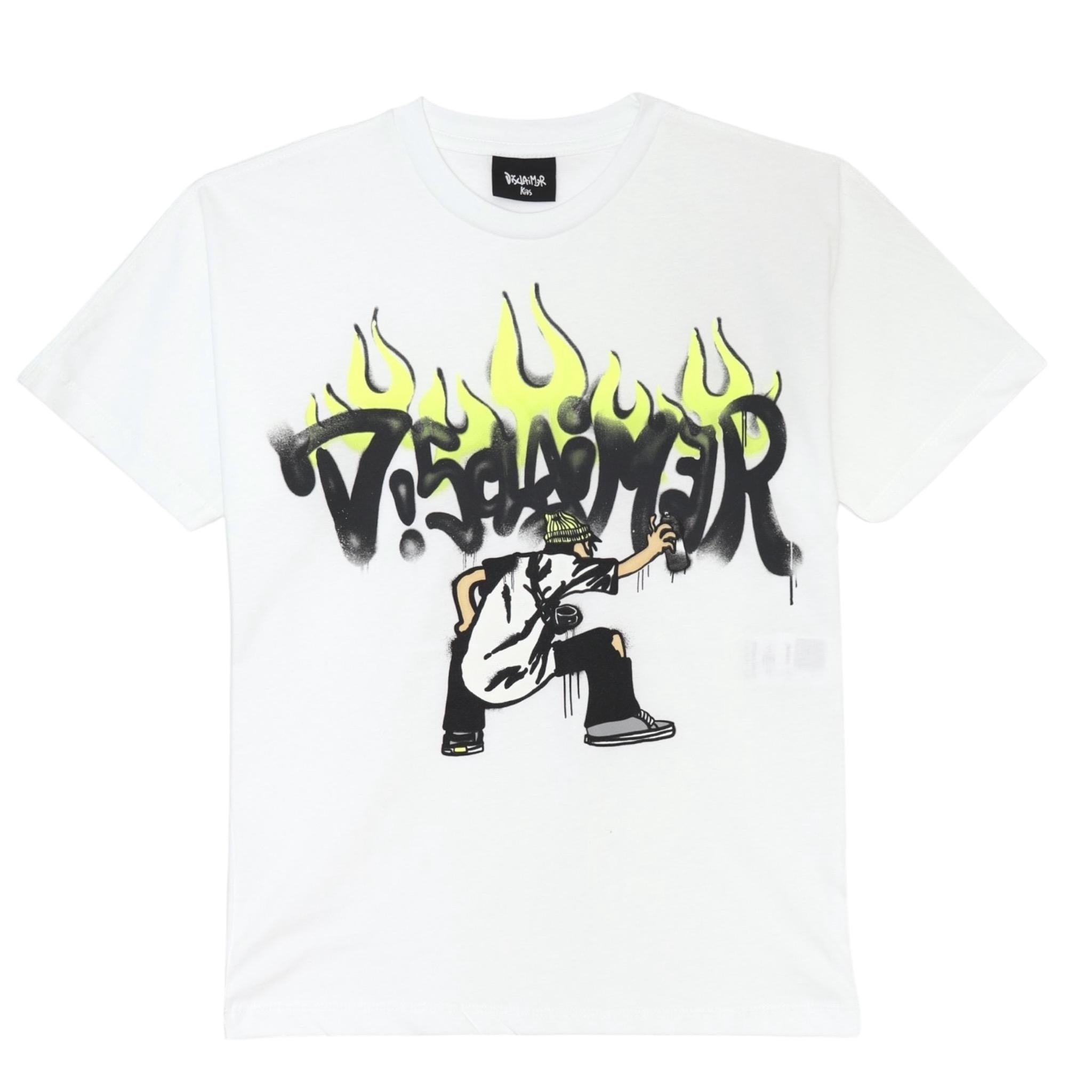 Disclaimer T-Shirt Girocollo tinta unita con Stampe Bianco per Bambino 25EDK58419XX BIANCO DISCLAIMER 