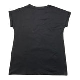 Yours Girl T-Shirt Crew Neck Solid Color With Print Black For Girls