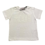 Cesare Paciotti Crewneck T-Shirt Solid Color with White Logo Print for Newborns