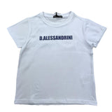 Daniele Alessandrini Solid Color Crew Neck T-Shirt with White Print for Kids