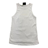 Disclaimer Plain Tank Top With White Logo For Girls