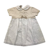 Marlu' Two-Tone Half-Sleeve Dress With Beige Collar For Baby Girl