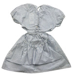 Zhoe &amp; Tobiah Solid Color Half Sleeve Dress With White Stripe Pattern For Baby Girl