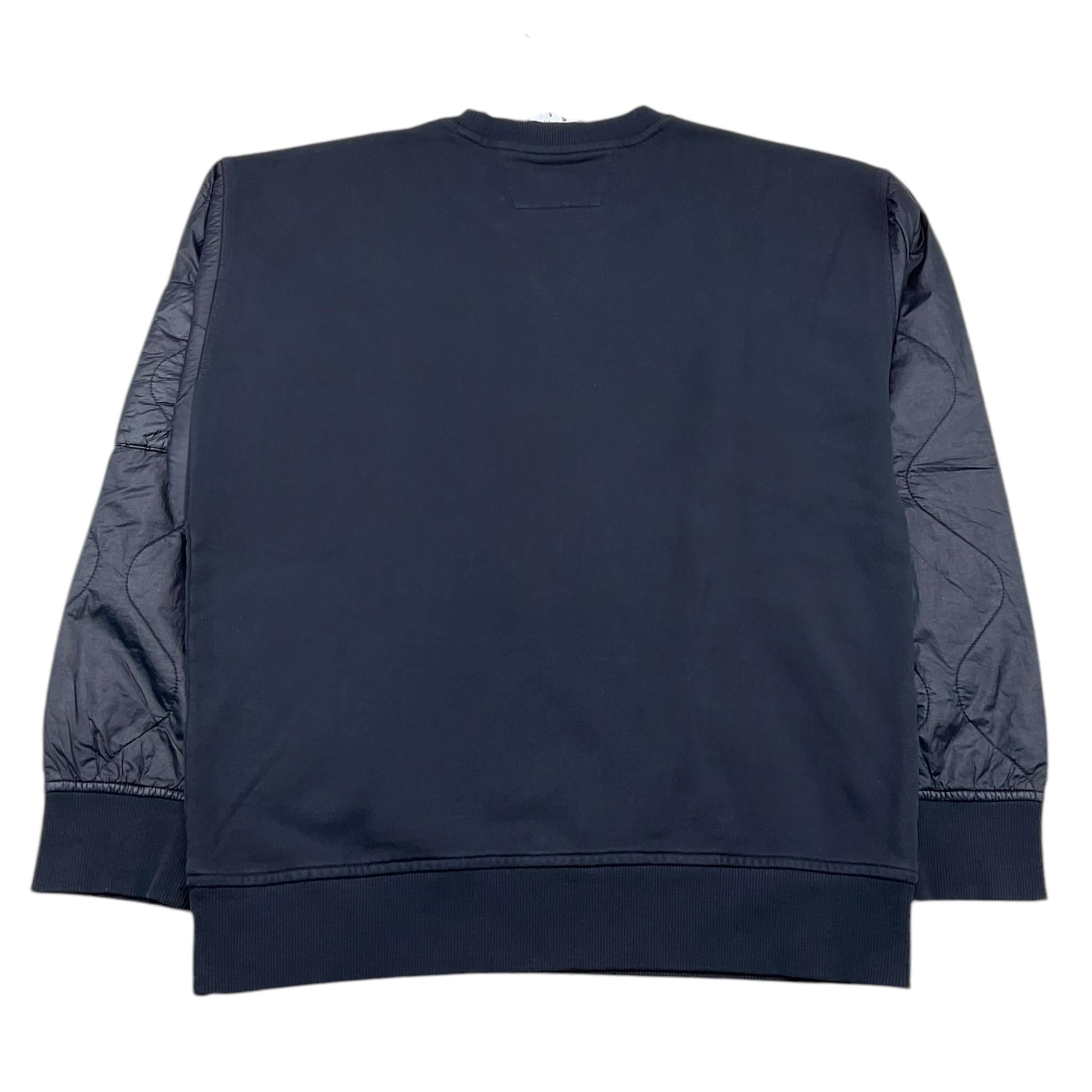 C.P. COMPANY felpa chiusa girocollo tinta unita con logo Blu per Bambino CUF00U BLU C.P. COMPANY 