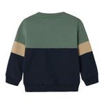 NAME.IT felpa chiusa bicolore girocollo con tasca Verde/blu per Neonato 13236280 VERDE/BLU NAME.IT 