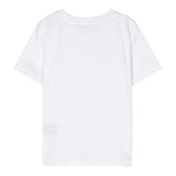 Balmain Solid Color Crew Neck T-Shirt With Glitter Print White For Girls