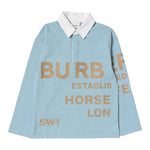 BURBERRY polo tinta unita con stampa Azzurro per Bambino 8047545 AZZURRO BURBERRY 
