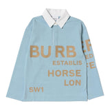 BURBERRY polo tinta unita con stampa Azzurro per Bambino 8047545 AZZURRO BURBERRY 