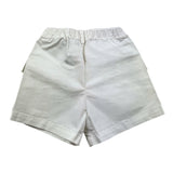 Zhoe &amp; Tobiah Solid Color Elastic Waist White Shorts For Baby Girls