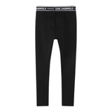 Karl Lagerfeld Leggins Tinta Unita con Elastico In Vita Logato per Bambina Z30452 NERO KARL LAGERFELD 