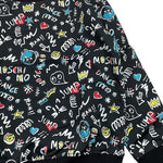 MOSCHINO felpa girocollo tinta unita con stampa Nero per Bambino HMF08H NERO MOSCHINO 