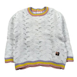 Carre'Ment Beau Maglia Girocollo Tinta Unita Traforata per Neonata Y05227 BIANCO CARRE'MENT BEAU 